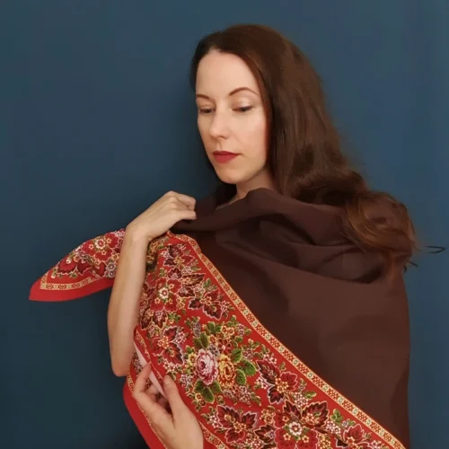 Turecký šátek Lozový -  tmavý prázdný