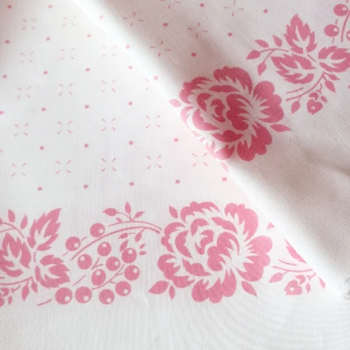 Krojový šátek s širším lemem - růžový