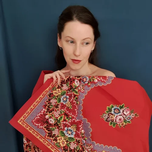 Turecký šátek List- červený prázdný PŘEDPRODEJ