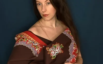 Turecký šátek List- tmavý prázdný