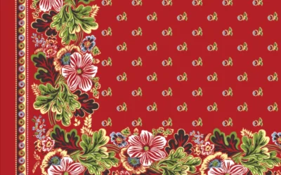 Turecký šátek Volský – červený kytičkový