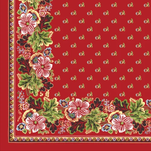 Turecký šátek červený kytičkový, Volský motiv, Haná.