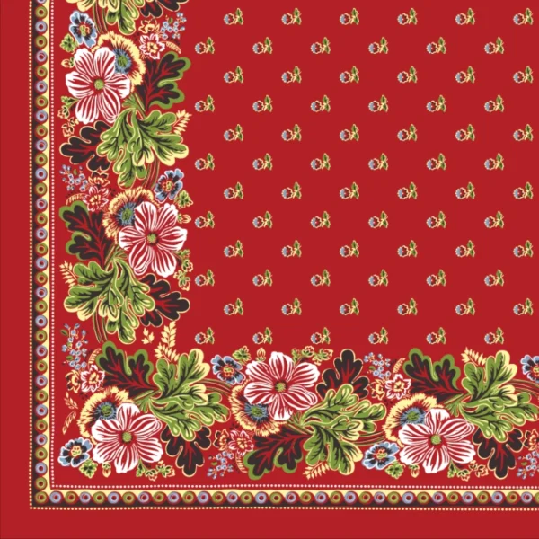 Turecký šátek červený kytičkový, Volský motiv, Haná.