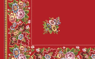 Turecký šátek Listový – červený prázdný