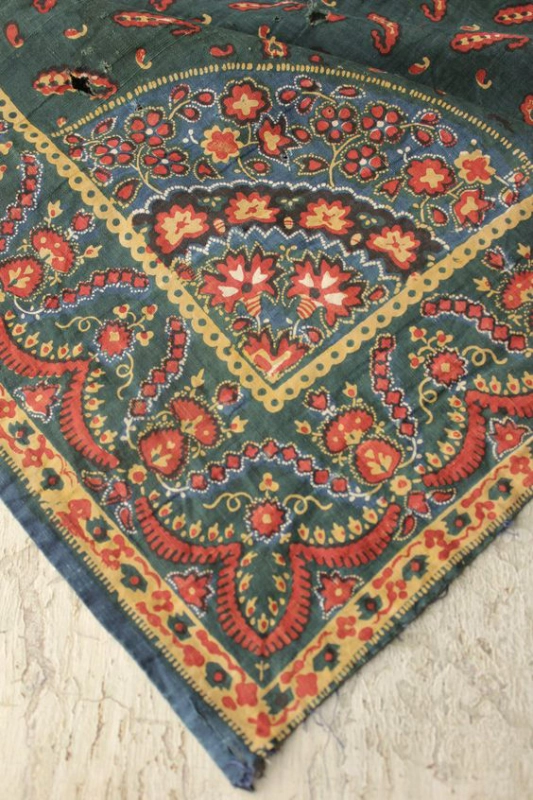 šátek z Alsace, tradiční ke kroji, blokový tisk