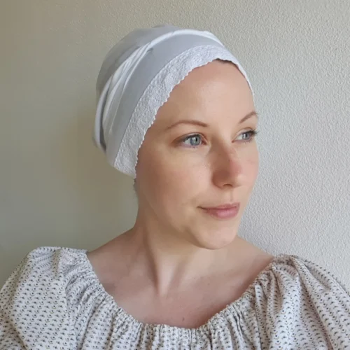 Čepec ke kroji bílý, 100% bavlna, pod turecký šátek